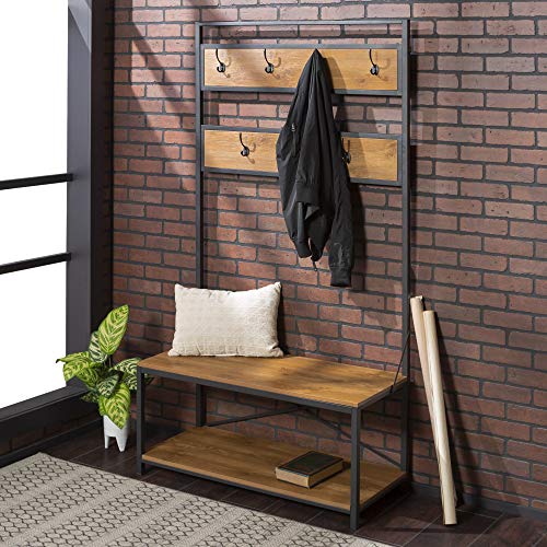 Home Accent Furnishings New 72 Inch Tall Hall Tree-Barnwood Color - Thumbnail 4