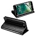 ProCase Wallet Case for iPhone SE 2022 / iPhone SE 2020 / iPhone 8 / iPhone 7 4.7 inch, Genuine Leather Case Vintage Wallet Folding Flip Case with Kickstand Card Holder Protective Cover -Black