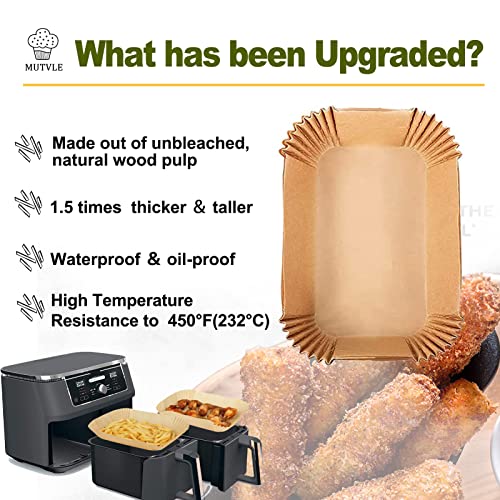 Air Fryer Disposable Paper Liner Rectangular for Dual Basket Air Fryer