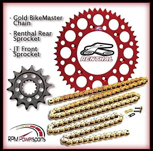 Renthal Red Sprocket and Gold Chain Kit Fits Honda CRF450r CRF Crf450 02-15 14-49