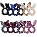 Chanaco 12 Pack Hair Scrunchies Velvet Scrunchy Hair Bobbles Elastic Hair Bands Ponytail Holder Rabbit Bunny Ear Style Hair Ties, 12 Colors
