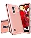 SKYLMW LG Stylus 2 Case, LG G Stylo 2 2in1 Hybrid Heavy Duty Case,Impact Resistant Shock-Absorption Case,Dual Layer Armor Full-Body Protective Case LG Stylus 2 / G Stylo 2 (LS775) Rose Gold