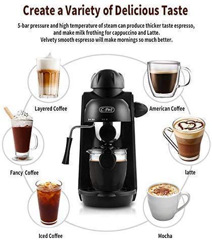 PXX Kaffeemaschine Kaffeemaschine, 5 Bar Druck Halbautomatische Dampf Typ Espresso Kaffeemaschine Überhitzung… – Bild 7