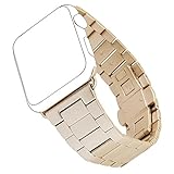 Apple Watch Band, Biaoge Steel Milanese Loop Replacement Wrist Band with Plated Case for Apple Watch (Gold 42mm)