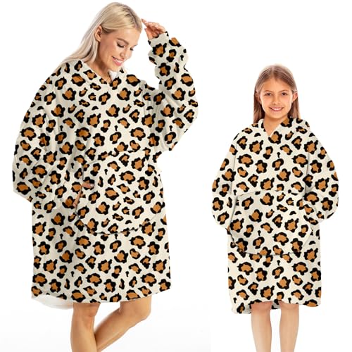 DARRENVAN WEARABLE BLANKET HOODIE ADULT KIDS CHRISTMAS OVERSIZED HOODED BLANKET SOFT COMFORTABLE