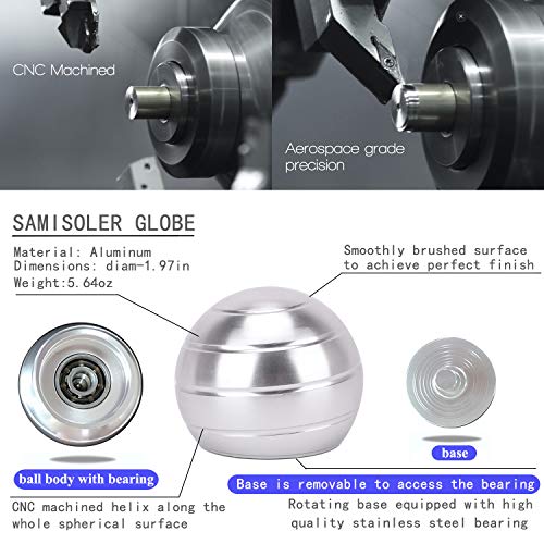 samisoler Stress Relief Toys for Office, Desk Fidget Toy for Adults and Kids. Kinetic Spinner Metal Ball with Visual Illusion for Kill time, Anti-Anxiety, Keep Focus, Relaxing.