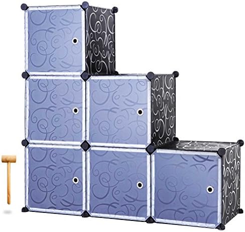 SOPHIRE 6 Cube Large Size DIY Storage Organizer Plastic Closet Cabinet Bookcase (Side Length 37 Centimeter)