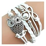 Jovana Women Girl New Useful Cute Nice Fashion Handmade Infinity Pearl PU Leather Charm Wrist Bracelet