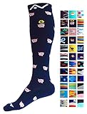 Compression Socks (1 pair) for Women & Men by A-Swift - Graduated Athletic Fit for Running, Nurses, Flight Travel, Skiing & Maternity Pregnancy - Boost Stamina & Recovery (Piggy Bank, S/M)