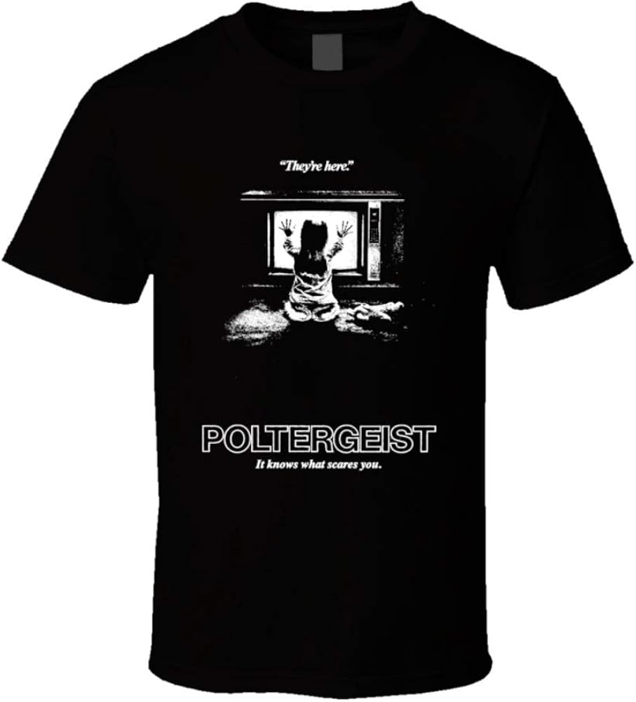 T-shirt Homme Poltergeist - Film D'horreur - 100% Coton - Taille S à 5XL - Noir