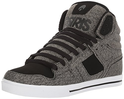 Osiris Men's Clone Skateboarding Shoe, Black/Grey/Knit, 8.5 M US