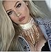 Hunputa Women Long Tassel Choker Crystal Diamond Multilayer Necklace Elegant Chain Jewelry