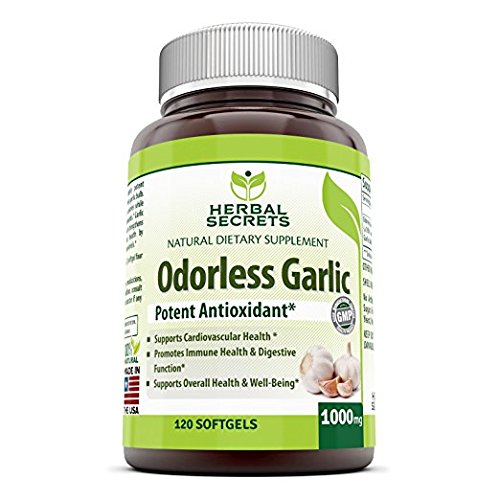 Herbal Secrets Odorless Garlic 1000 Mg 120 Softgels Herbal Secrets Odorless Garlic 1000 Mg 120 Softgels