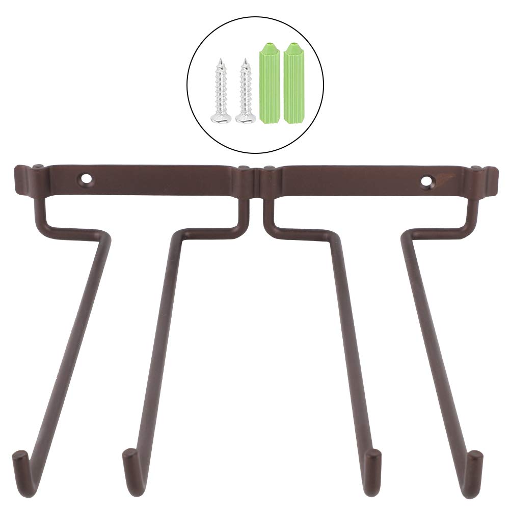 Lazmin Coffee Mug Holder Wall Mounted,Hanging Double Stemware Holder,Wine Glass Hanging Bracket,Decor Perfect for Coffee Mug Hangers Display and Organizer