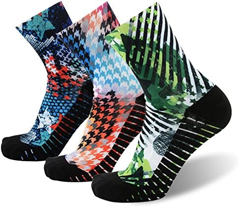 Unisex Crazy Digital Printing Athletic Performance Running Quarter Socks 1, 3, 4 Pairs