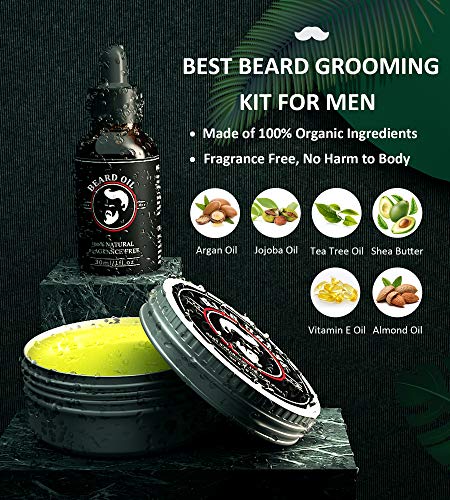Beard Growth Kit for Men - Christmas Gifts Stocking Stuffers for Men - Beard Grooming Kit with Beard Oil Beard Balm… - Image 4