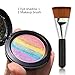 Travelmall Rainbow Cake eyeshadow blush makeup rainbow highlighter & one matching makeup brush (rainbow)