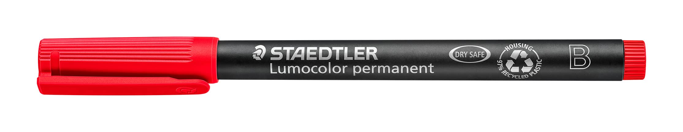 STAEDTLER 314-2 Lumocolor Permanent Pen, Bold Line Width, 1.0-2.5mm - Red (Box of 10)