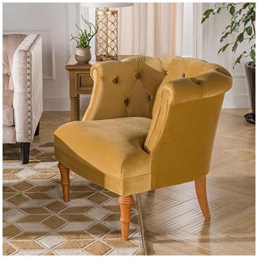 Jennifer Taylor Home Katherine Tufted Accent Chair, Large, Gold