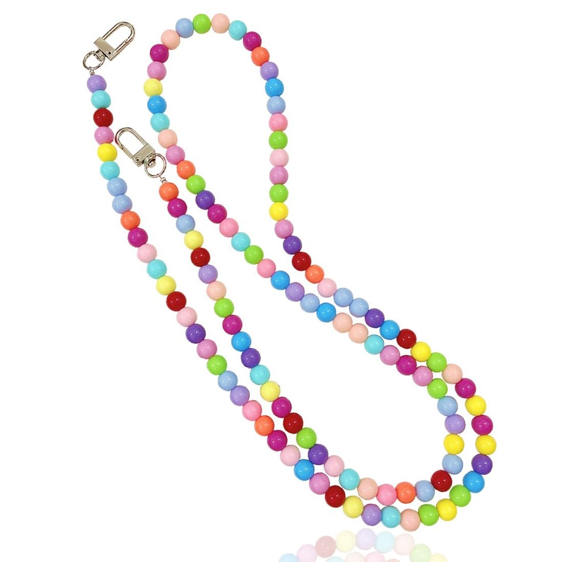 DEFGNOP 1 Pcs Colorful Phone Charm Universal Beaded Chain Lanyard Neck Wrist Strap, Compatible with Most Phones