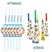 Emoji Birthday Party Supplies and Decorations - 124 Items Pack For 8 Guests - BONUS Gift: 8 Rubber Wristband Bracelets