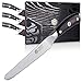 KESSAKU 5-Inch Steak Knife Set - Samurai Series - Forged High Carbon 7Cr17MoV Stainless Steel - Pakkawood Handle with Blade Guard