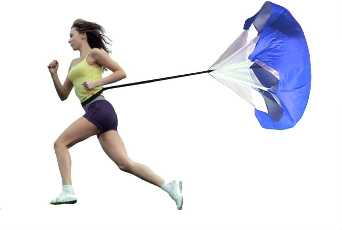 Maxzola Resistance Running Parachute by Speed Training Chute 56inch Adjustable Speed Training Equipment Running Parachute (Blue)
