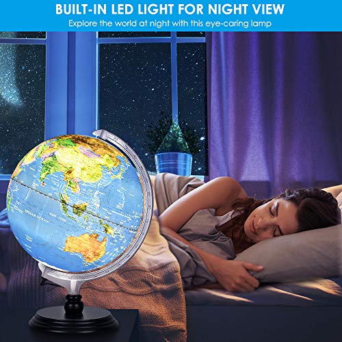 3 Illuminated+Topographical+Magnifying+Education+Decoration