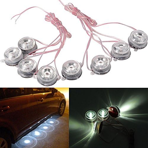 White Brabus Style LED Lights Under Car Puddle Lighting Ground Effect Kit (White)