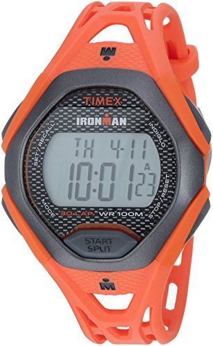 Timex Men s TW5M10500 Ironman Sleek 30 Orange/Black Resin Strap Watch