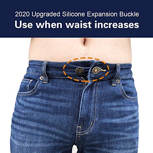 12 Pack Expander Button, 6 Pcs Pants Waist Silicone Extender Button for Men and Women, 6 Pcs Metal Collar Extenders/Neck Extender/Wonder Button for Men Dress Shirts, Simple Use, No Sewing. - Thumbnail 4