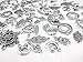 Yueton 100 Gram (Approx 80pcs) Assorted DIY Antique Charms Pendant for Crafting, Jewelry Making Accessory (Silver)