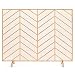 Best Choice Products 38x31in Single Panel Handcrafted Iron Chevron Fireplace Screen w/Distressed Antique Copper Finish