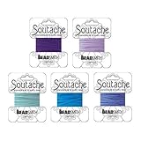 Blue and Purple Soutache Rayon and Polyester Cord Mix for Bead Embroidery and Soutache Jewelry Making