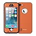 iPhone SE 5S 5 Waterproof Case, iThrough Underwater Dustproof Snow proof Shockproof Case with Touch Screen, Heavy Duty Protective Carrying Cover Case with a 3.5mm AUX Cable for iPhone 5/5s/SE (Orange)