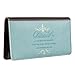Checkbook Cover for Women “Blessed Is She” Christian Blue Wallet, Faux Leather Christian Checkbook Cover for Duplicate Checks & Cards – Luke 1:45