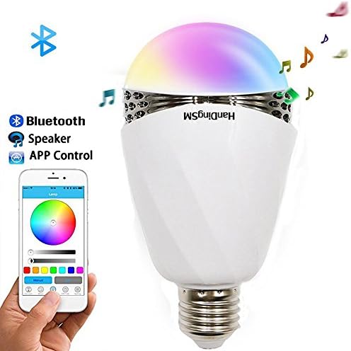 Smart LED Light Bulb,Langxian Wireless Bluetooth Music Light Bulb with Speaker,E27 RGB Disco Light Bulb,Colour Changing Bulb Via Phone APP Control for IOS,Android Smart Phone,and Tablet