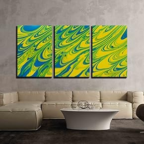3 Piece Canvas Wall Art - Close Up Oil Paint - Modern Home Art Stretched and Framed Ready to Hang - 16"x24"x3 Panels