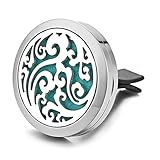 Jenia Stainless Steel Car Air Freshener Aromatherapy Essential Oil Diffuser Locket With Vent Clip 30mm