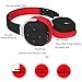 OXA Wireless Bluetooth Headset Foldable Noise Cancelling Sport Headphones with Microphone, NFC and Pedometer for TV Smartphone Devices, Black & Red