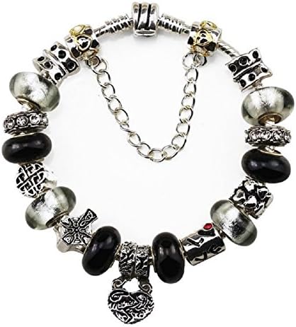 White Birch Charm Bracelets and Charms Black and White Idea Gift for Mom 7.9 inch/ 20 cm