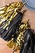 Tissue Paper Tassel Garland (18 Tassels) Tassel Garland Banner for Gold Wedding，Graduation, Wedding, Bridal Showers, Birthday Party, Baby Shower, Event & Party Decor DIY Kits-(Gold Black)