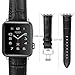Fintie Leather Band Compatible with Watch 44mm 42mm, Replacement Wrist Bands with Adjustable Butterfly Buckle Compatible with Watch Series 5 Series 4 Series 3 Series 2 Series 1 - Black