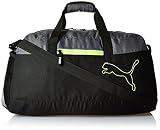 Puma Polyester 25 cms Puma Black Safety Yellow Travel Duffle (7496901)