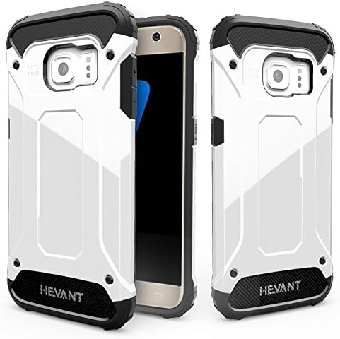 Ghevant s7 case,shock proof case for s7,armor design case for s7,soft tpu + hard pc armor case,fingerprint proof smooth surface case for s7(white)