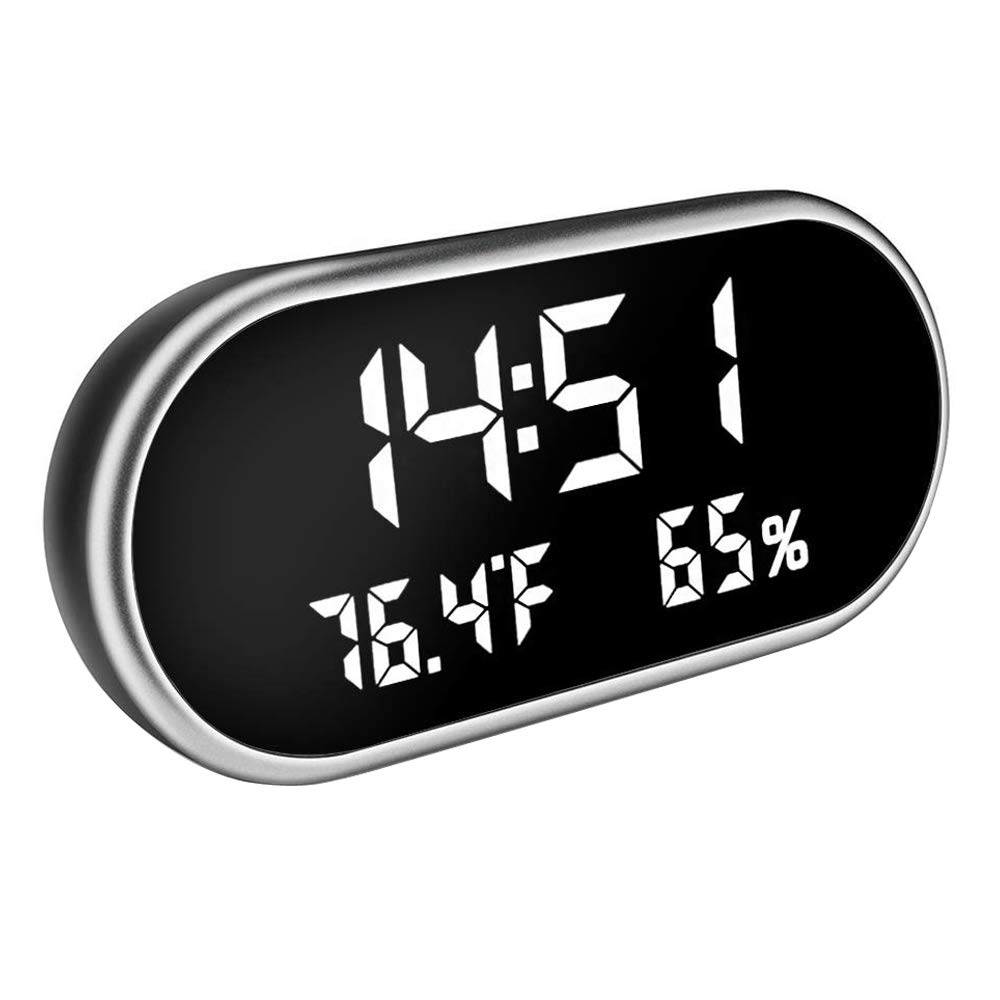 USB Digital Alarm Clocks Mirror Bedside Large LED Display Non Ticking for Kids