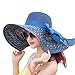 Itopfox Womens Foldable Floppy Big Bowknot Straw Sun Hat Wide Brim Summer Beach Vacation UV UPF 50