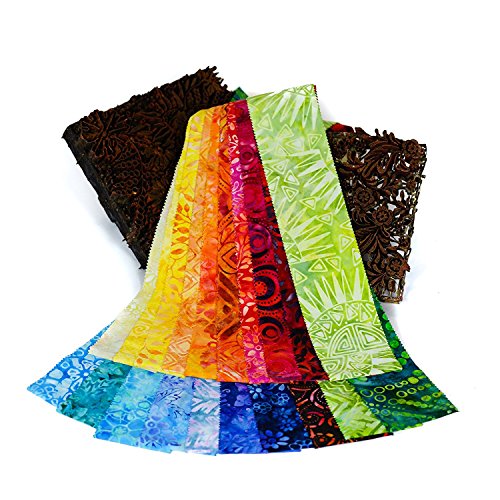 Java Batiks 2.5 Inch Jelly Roll, 20 Pack Assorted, (2.5 Inches by 44 Inches) Batik Strips CC105
