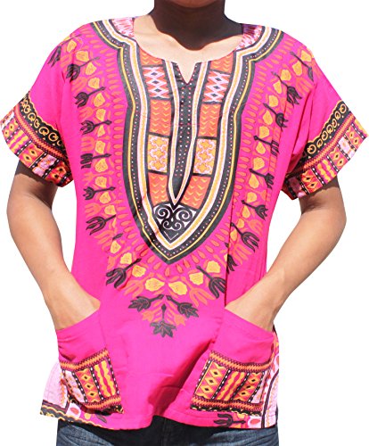 RaanPahMuang Thin Two Layer Saloo Cotton Printed Afrikan Dashiki Boubou Shirt