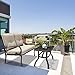 Giantex 2 Pcs Patio Loveseat with Coffee Table Outdoor Bench with Cushion and Metal Frame, Loveseat Furniture Set Sofa for Garden, Yard, Patio or Poolside